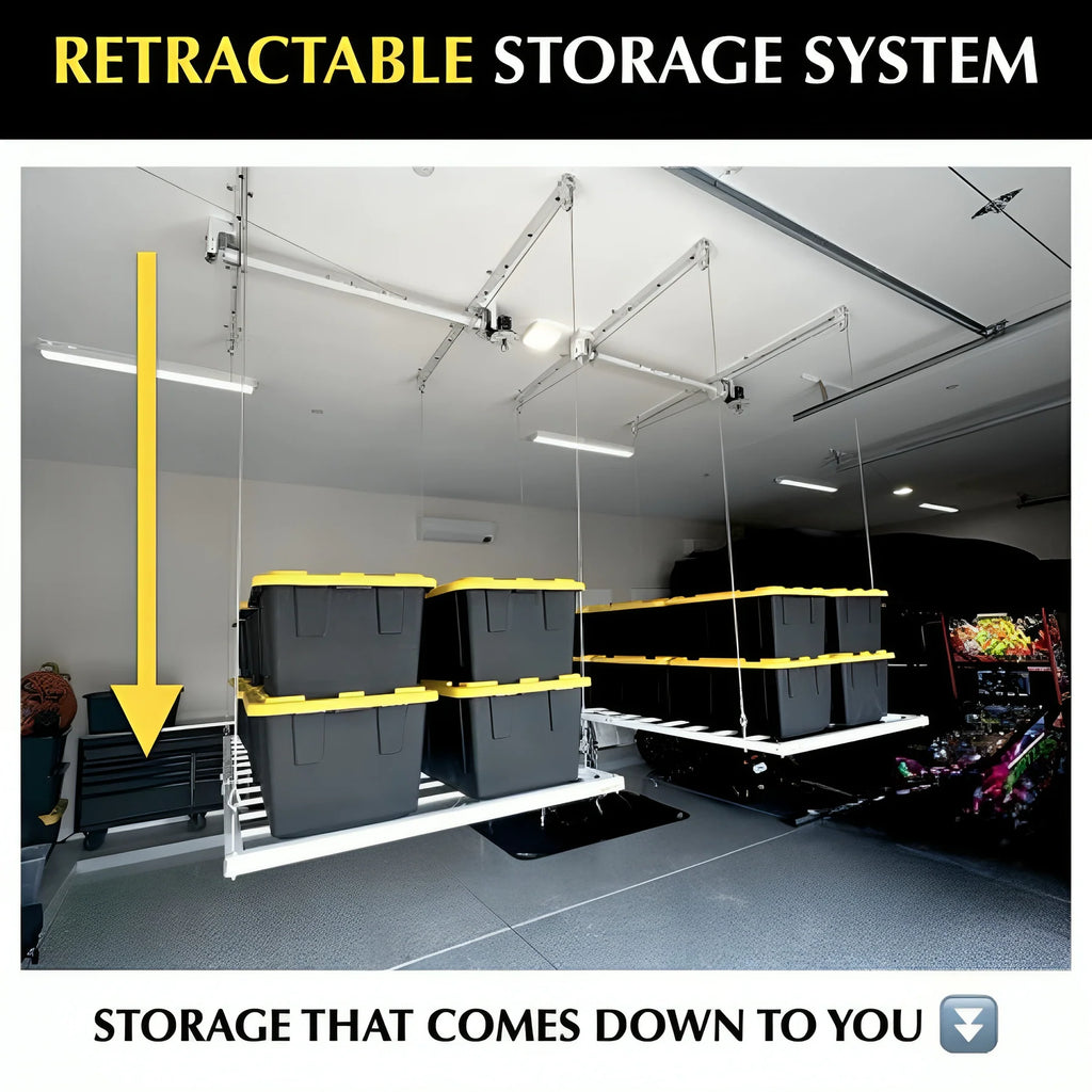 Retractable Garage Ceiling Storage Lift – 2.4m x 1.2m (315kg Capacity)