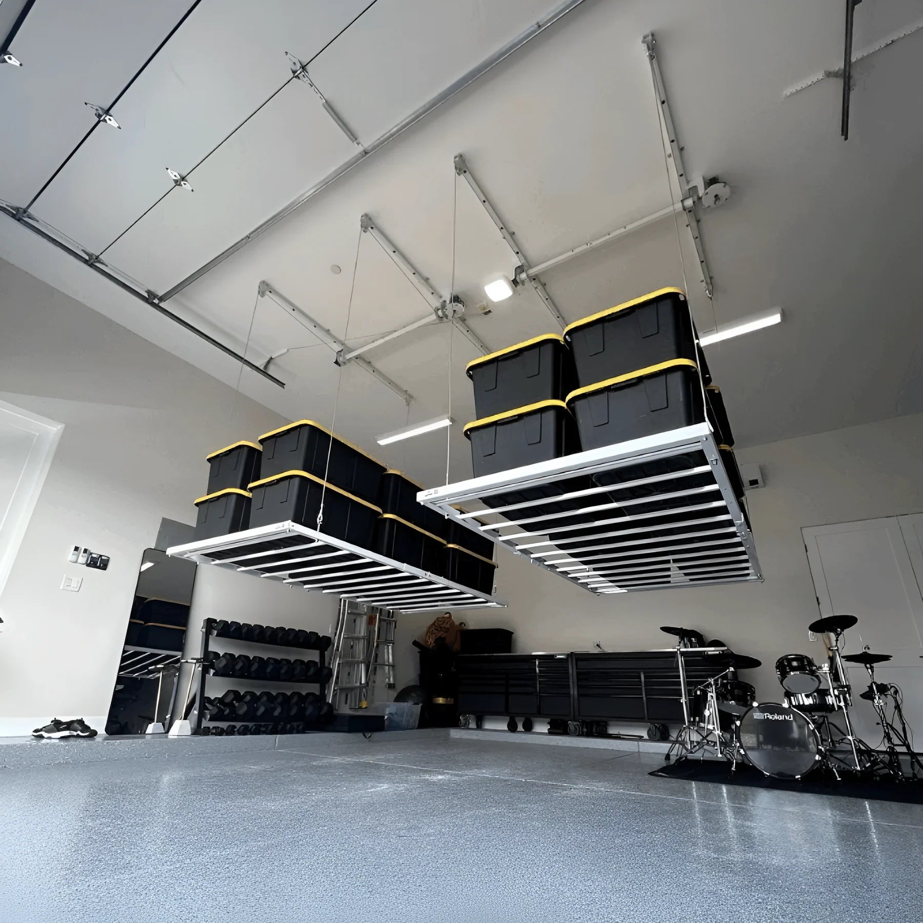 Retractable Garage Ceiling Storage Lift – 2.4m x 1.2m (315kg Capacity)