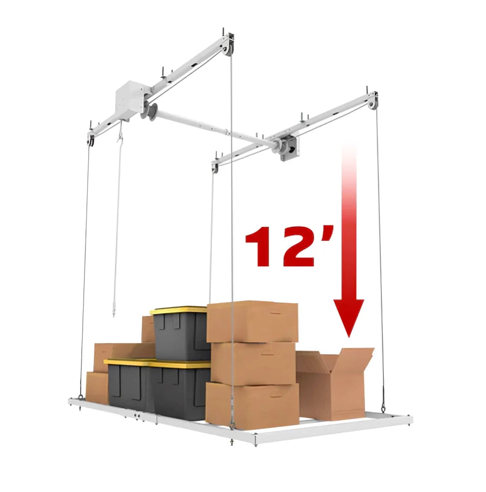 Retractable Garage Ceiling Storage Lift – 2.4m x 1.2m (315kg Capacity)